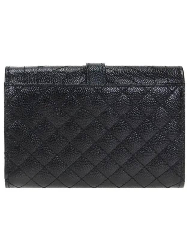 Matelasse Monogram Envelope Small Half Wallet Black - SAINT LAURENT - BALAAN 5