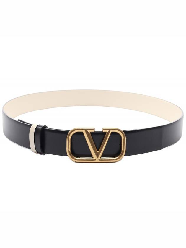 V Logo Signature Reversible Belt Black - VALENTINO - BALAAN 5