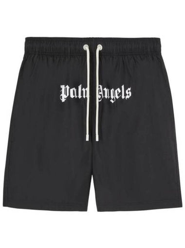 Palm Angels Classic Logo Swim Shorts Black - PALM ANGELS - BALAAN 1