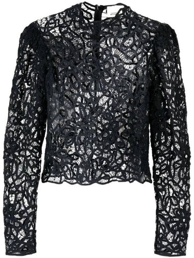 Lace Detail Long Sleeve Top HT0243FAA3J33I - ISABEL MARANT - BALAAN 1