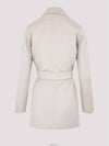 Women's Nemi Belted Cashmere Coat Ivory - MAX MARA - BALAAN.