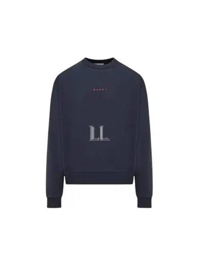 Mini Logo Organic Cotton Sweatshirt Navy - MARNI - BALAAN 2