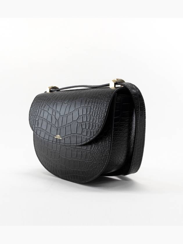 Geneve Quilted Crocodile Shoulder Bag Black - A.P.C. - BALAAN 3