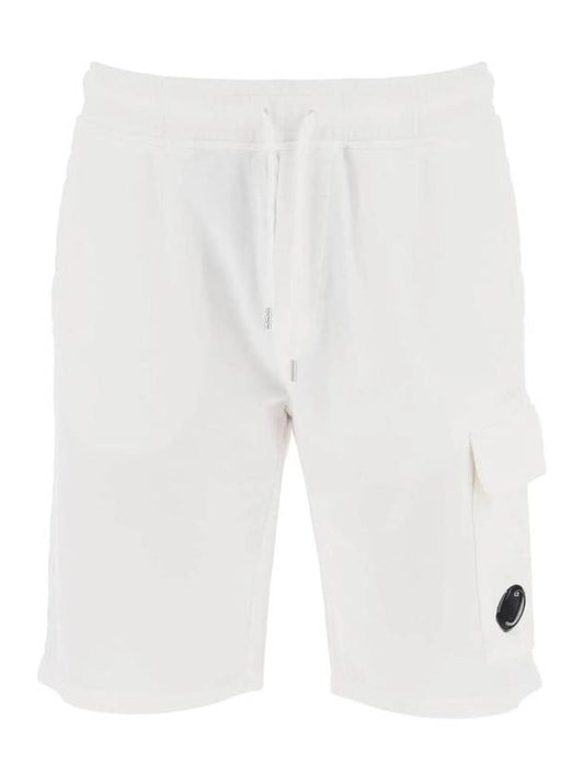 Light Fleece Utility Shorts White - CP COMPANY - BALAAN 1