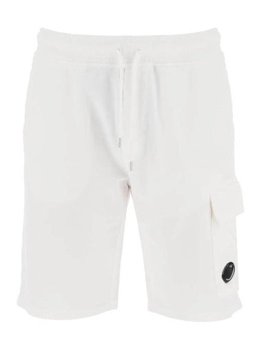 Light Fleece Utility Shorts White - CP COMPANY - BALAAN 1