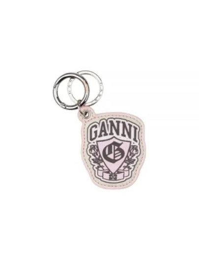 Logo Print Zipper Chain Key Holder Pink - GANNI - BALAAN 2