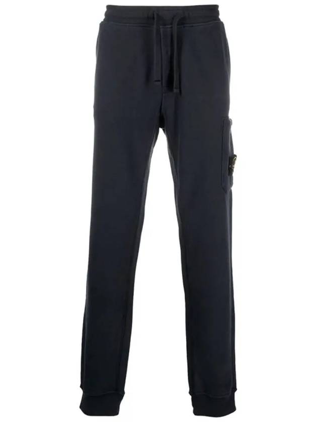 Waffen Patch Cotton Fleece Track Pants Navy - STONE ISLAND - BALAAN 3