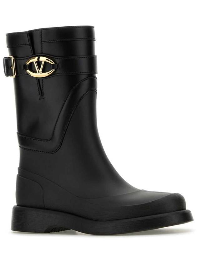 V Logo Bold Edition Middle Boots Black - VALENTINO - BALAAN 3