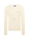 Embroidered Logo Pony Cable Knit Top Cream - POLO RALPH LAUREN - BALAAN 2