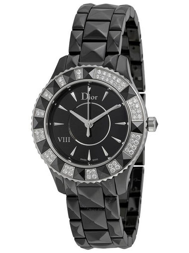 Dior VIII Diamond Bezel Black Ceramic Ladies Watch 1231E1C001 - DIOR - BALAAN 1