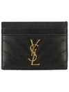 Gold Hardware Matelasse Caviar Leather Card Wallet Black - SAINT LAURENT - BALAAN 3