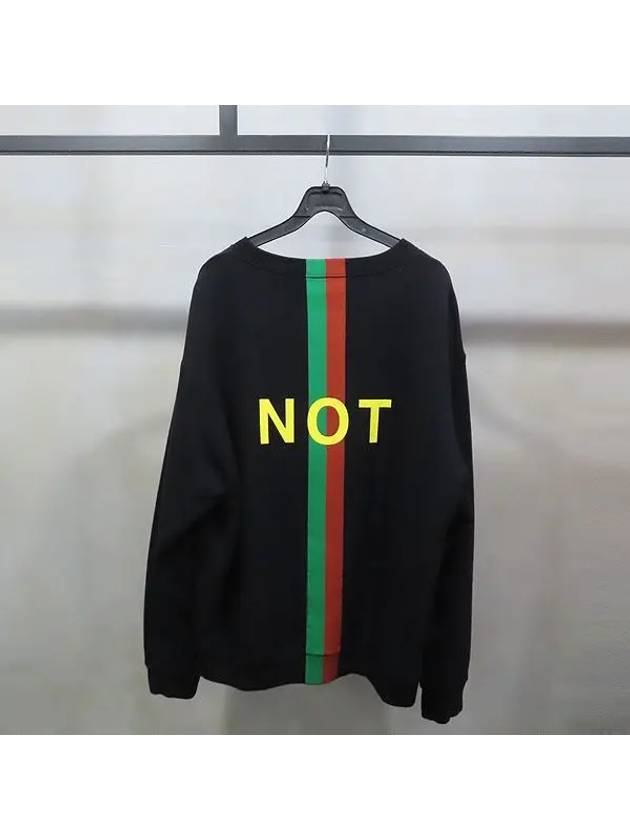 635847 Black color web stripe FAKE NOT Men s sweatshirt XL size - GUCCI - BALAAN 2