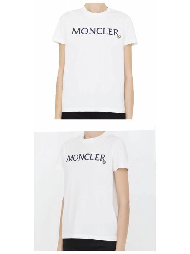 Embroidered Logo Cotton Short Sleeve T-Shirt White - MONCLER - BALAAN 5