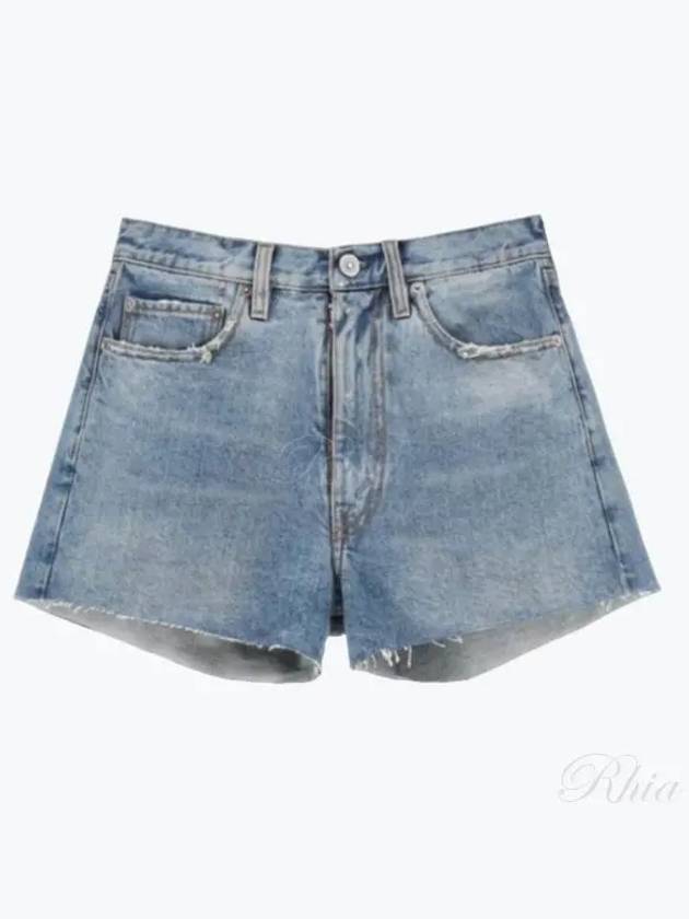 Low Cut Hem Denim Cotton Shorts Blue - MAISON MARGIELA - BALAAN 2