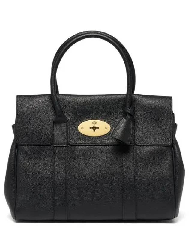 Small Bayswater Classic Grain Tote Bag Black - MULBERRY - BALAAN 3