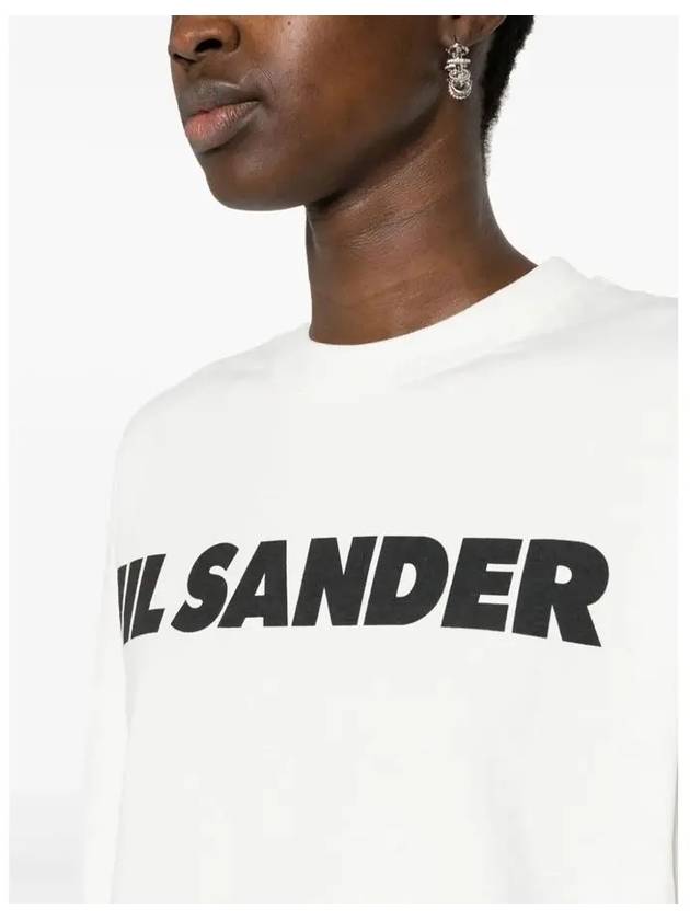 Logo Print Cotton Sweatshirt White - JIL SANDER - BALAAN 4