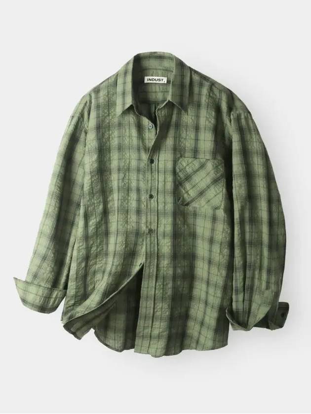 Breed Wrinkle Check Shirt Khaki - INDUST - BALAAN 6