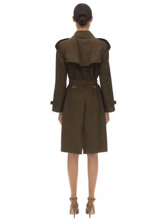 Women's Westminster Heritage Double Trench Coat Military Green - BURBERRY - BALAAN.