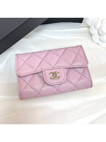 Classic flap card wallet snap lavender gold AP0214 - CHANEL - BALAAN 1