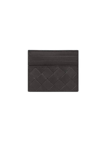 Intrecciato Leather Card Wallet Dark Brown - BOTTEGA VENETA - BALAAN 1