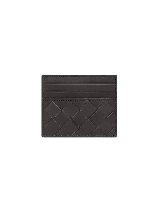 Intrecciato Leather Card Wallet Dark Brown - BOTTEGA VENETA - BALAAN 1