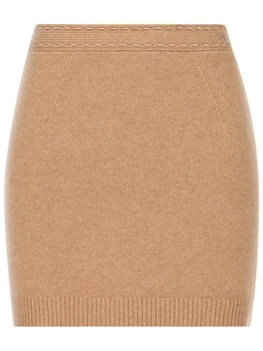 Mini Cashmere H-Line Skirt Light Brown - FENDI - BALAAN 1