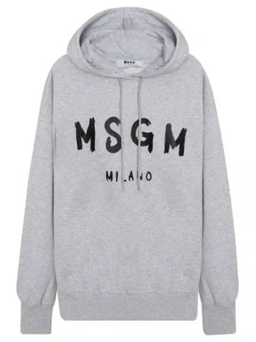 brushed logo hooded sweatshirt women - MSGM - BALAAN 1