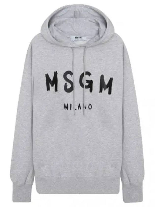 brushed logo hooded sweatshirt women - MSGM - BALAAN 1