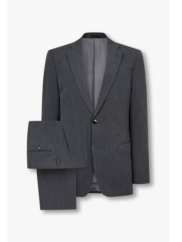 Men s no cheat lapel single wool suit charcoal - GIORGIO ARMANI - BALAAN 1