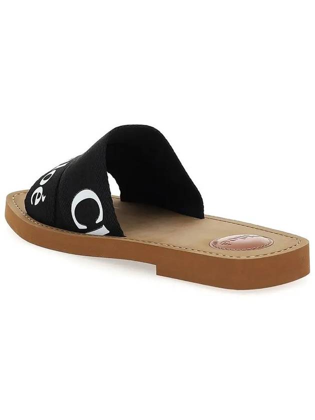 Woody Logo Canvas Strap Flat Mule Black - CHLOE - BALAAN 4