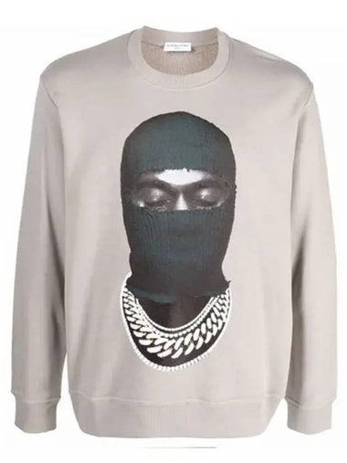 Mask graphic printing sweatshirt warm gray men s 239087 - IH NOM UH NIT - BALAAN 1