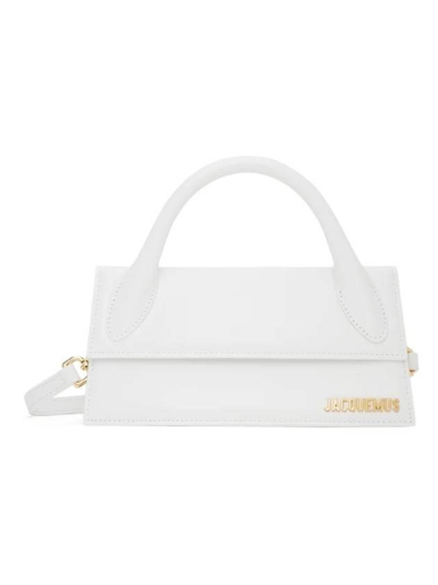 Le Chiquito Long Leather Strap Tote Bag White - JACQUEMUS - BALAAN.