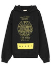 Slogan Print Hoodie Black - MARNI - BALAAN 2