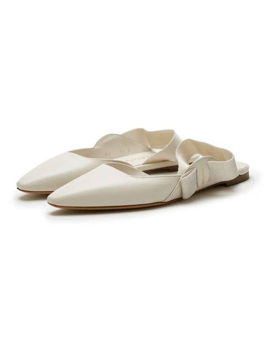 Leather Slingback Flat White - SALVATORE FERRAGAMO - BALAAN 1