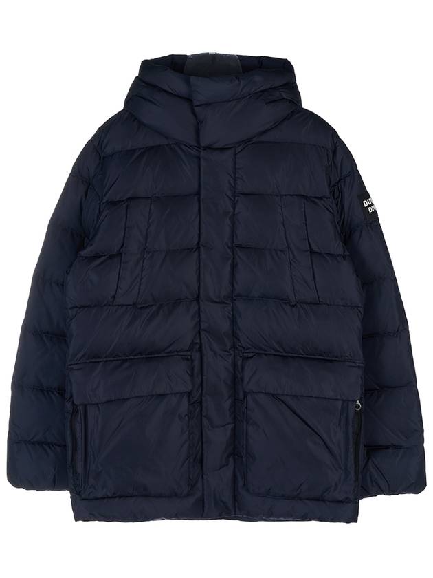 Men's Bixio Logo Hooded Quilted Padding Navy - DUVETICA - BALAAN 2