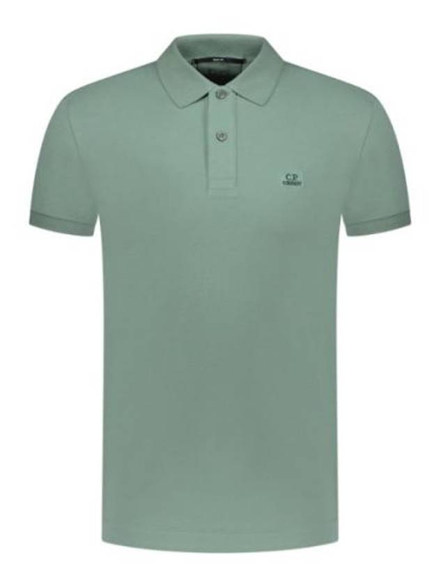 Stretch Piquet Slim Polo Shirt Green - CP COMPANY - BALAAN 2