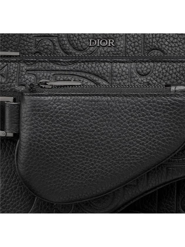 Saddle Triple Embossed Logo Cross Bag Black - DIOR - BALAAN 7