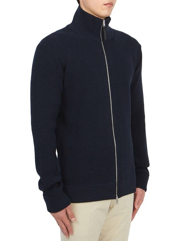 Stitch Knit High Neck Full Zip Up Cardigan Navy - MAISON MARGIELA - BALAAN 5