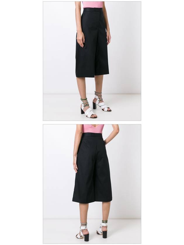 Crop Fit Cotton Wide Pants Black - MSGM - BALAAN 3