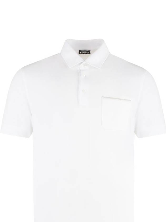 Zegna Short Sleeve Cotton Pique Polo Shirt - ERMENEGILDO ZEGNA - BALAAN 1