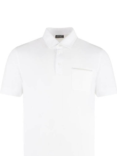 Zegna Short Sleeve Cotton Pique Polo Shirt - ERMENEGILDO ZEGNA - BALAAN 1