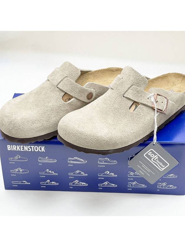 Boston Soft Footbed Suede Medium Narrow Slippers Taupe - BIRKENSTOCK - BALAAN 5