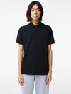 Men's Paris Regular Fit Stretch Cotton Pique Short Sleeve Polo Shirt Black - LACOSTE - BALAAN 2