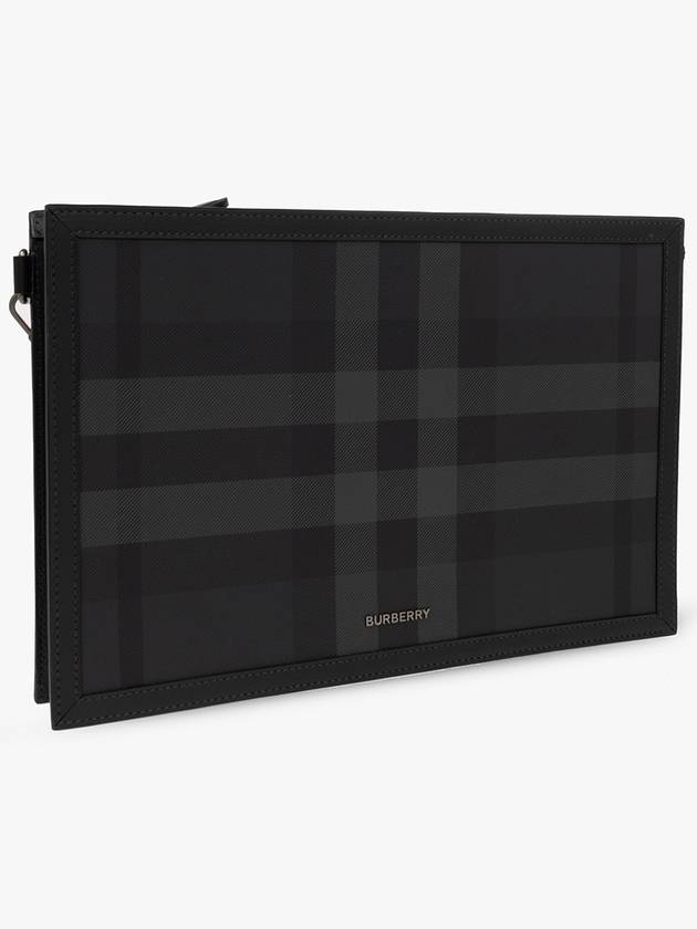 Check Small Logo Clutch Bag Black - BURBERRY - BALAAN 5