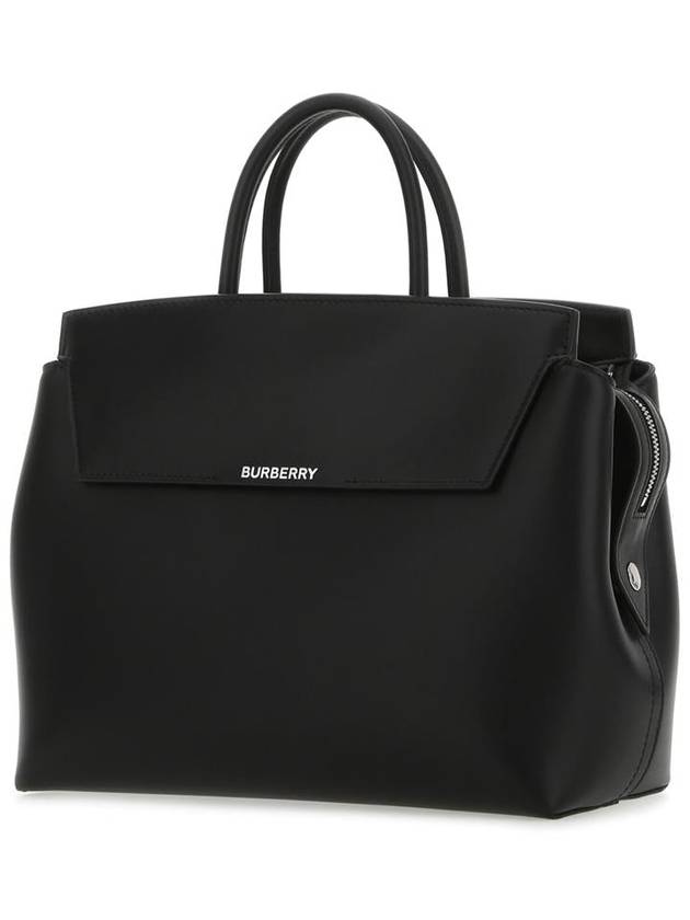 Catherine Logo Large Leather Tote Bag Black - BURBERRY - BALAAN 3