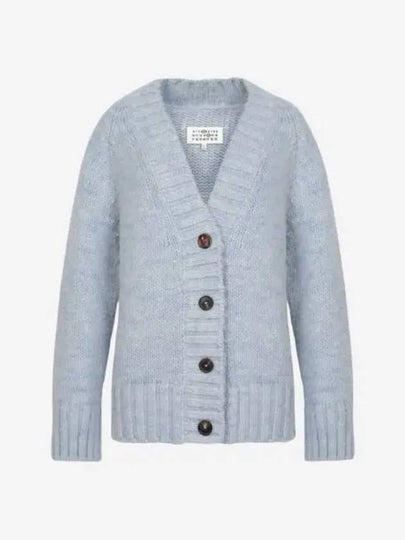 Botanical Dyed V-Neck Knit Cardigan Pale Blue - MAISON MARGIELA - BALAAN 2