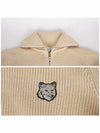 Maison Kits Nebold Fox Head Patch Half Zipper Knit Top Paper - MAISON KITSUNE - BALAAN 6