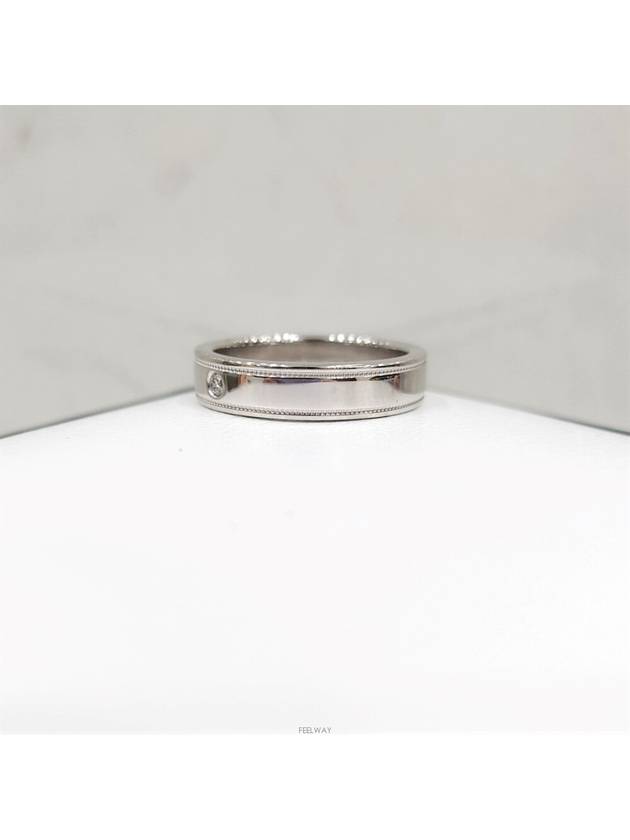 Lux You Diamond 1P Double Milgrain Band Ring Platinum 4mm Domestic No 7 - TIFFANY & CO. - BALAAN 2