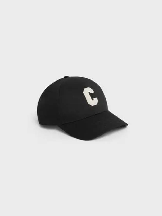 Initial C Patch Cotton Ball Cap Black - CELINE - BALAAN 2