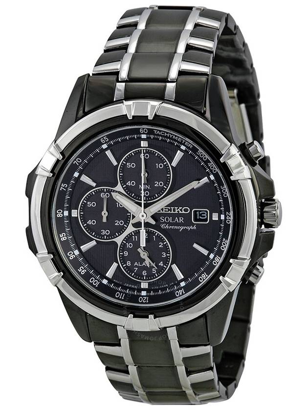 Seiko Solar Chronograph Black Dial Men's Watch SSC143 - SEIKO - BALAAN 1